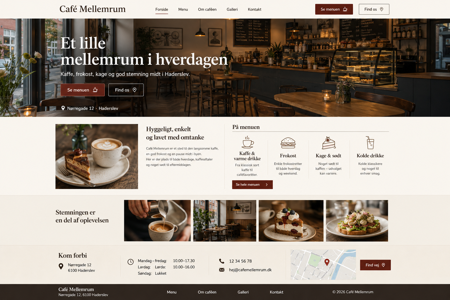 Café Mellemrum – varm og moderne cafésides design efter redesign